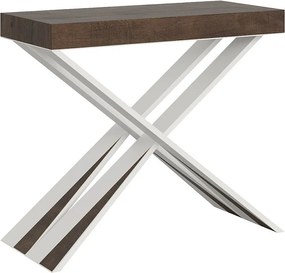 Konsola rozkładana 90x40/300 cm Diago Orzech rama w kolorze Białym