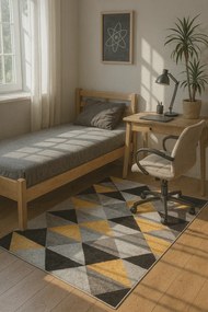 Szaro Żółty Dywan Skandynawski Do Sypialni L2-S94