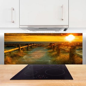 Panel Kuchenny Sylwetka Miasta O Zmierzchu