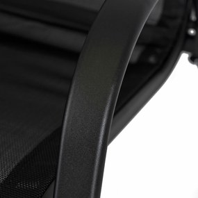 Zestaw Mebli Ogrodowych MINNESOTA Czarny Ławka Krzesła Stolik Tarasowy Siatka Nowoczesny