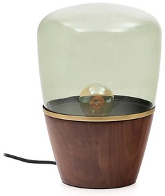 Zielono-naturalne lampa stołowa ze szklanym kloszem (wysokość 30 cm) Silex – Kave Home