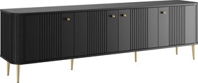 Szafka RTV Vesper 4D 187 cm - czarny / złote nogi