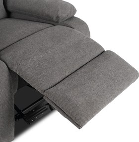 Fotel Rozkładany z Podnóżkiem KOBE Szary Nowoczesny