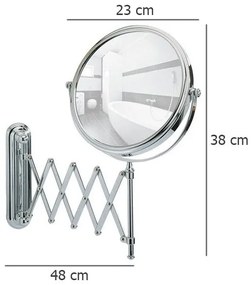 Lusterko kosmetyczne ARM DELUXE z teleskopowym ramieniem, powiększenie x5, WENKO