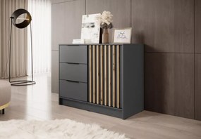 Komoda z lamelami Sophie 105cm szuflady drzwi nowoczesna sypialnia przedpokój