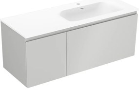 Mexen Orio szafka łazienkowa 120 cm z umywalką Vela prawą, 1S, 1D, szara mat/biała mat - 91A13-12047-3-BBFF62-W23P01