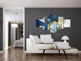 Obraz - Marmurowe sześciokąty (125x70 cm)