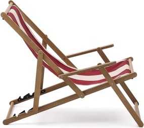 Czerwony drewniany leżak ogrodowy Vilara – Kave Home