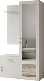 Masseno Garderoba VENTO 100/180,5/35 cm do Przedpokoju Nowoczesna Biała