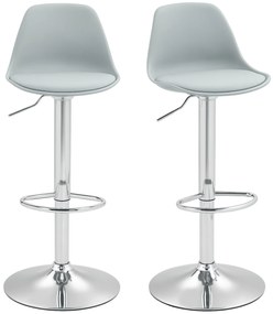 HOMCOM Zestaw 2 Hokerów Barowych, Obracane Krzesła z Oparciem, Regulowane Wysokość, do 120 kg, 42 x 38 x 82-104 cm, Szary