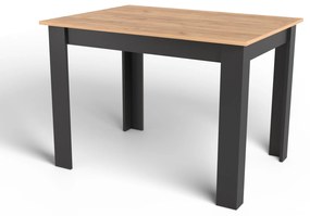 PROMOCJA Czarny stół jadalniany z blatem w dekorze dąb złoty craft MADO 120x80 II jakość