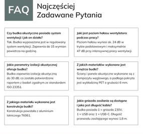 Budka akustyczna do biura INBOX 1-osobowa 2100 x 1100 x 900 mm