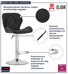 Czarny skórzany hoker K4-F08