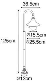 Zewnetrzna Inteligentna latarnia ogrodowa czarna 125 cm IP44 z Wi-Fi A60 - Daphne klasyczny/Antyczny Oswietlenie zewnetrzne