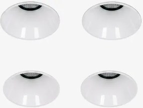 Pack 4 Okrągłych Opraw Led Do Wbudowania Bezramkowych Trimless Ø5,3cm Zewnętrznych Z Aluminium Orelva Biała Ciepła 2700 K & Biała & 6 W & 23º - Sklum