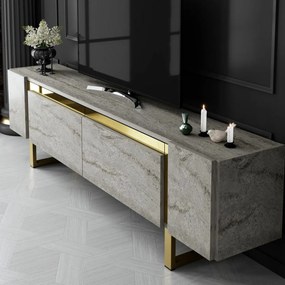 Stolik pod telewizor Yildiz Travertine and Gold