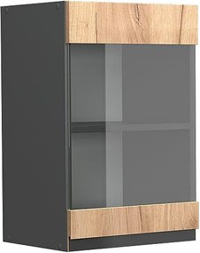 Szklana szafka kuchenna złoty dąb energetyczny 40x31x60 r-line