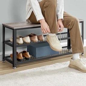 Półka na buty E1078 GREY, szary, 2 półki