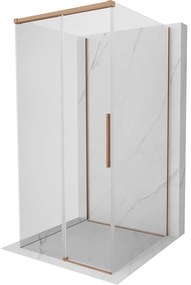 Mexen Rox-3S kabina prysznicowa 3-ścienna rozsuwana 110 x 110 cm, transparent, miedź szczotkowana - 8C2-110-110-65-00-3S