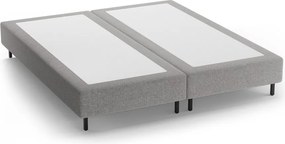 Szare tapicerowane łóżko dwuosobowe bez zagłówka 180x200 cm Whale – Micadoni