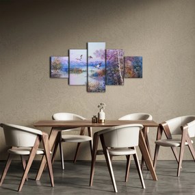 Obraz - Idzie jesień, obraz olejny (125x70 cm)
