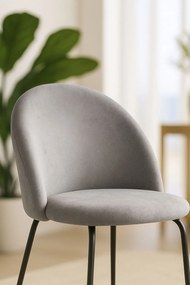 Zestaw 4 Krzese Black Dalnia Aksamitne