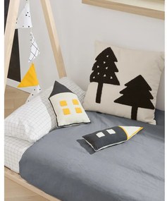 Czarno-beżowa poduszka dziecięca z bawełny organicznej Kave Home Nisi, 13x35 cm