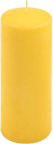 Zestaw słupkowych świec, 20 cm, Ø 7,5 cm, żółty, 4 sztuki.
