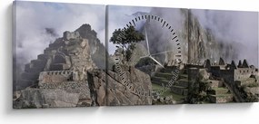 Obraz - Machu Picchu (z zegarem) (90x30 cm)