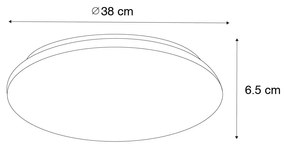 Inteligentna lampa sufitowa biała 38 cm z efektem gwiazdy z diodą LED i pilotem - Extrema Nowoczesny Oswietlenie wewnetrzne