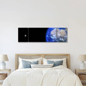 Obraz Księżyca i Ziemi (170x50 cm)