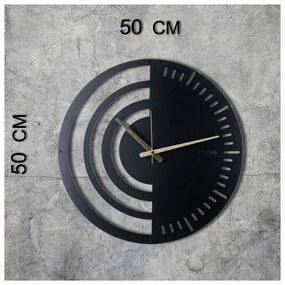 Zegar ścienny Chrono Black, 50 x 50 cm