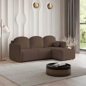 Masseno Narożnik SUVINO z funkcją spania i pojemnikiem na pościel Narozniki L, Rozkładana sofa - Brązowy, QUELLE 25