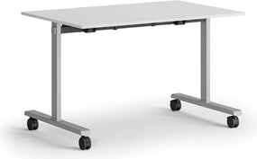 Mobilny stół MATCH, 120x80 cm, szara podstawa, biały