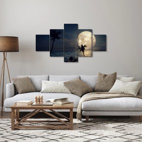 Obraz - Plaża przy pełni księżyca (125x70 cm)
