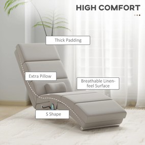 HOMCOM Fotel Relaksacyjny Elektryczny z Funkcją Masażu, Podgrzewaniem, Wibracjami i Poduszką Lędźwiową, 56 x 168 x 84 cm, Kremowy | Aosom PL