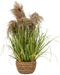 Sztuczna trawa MAXIME w doniczce z plecionki, 80 cm