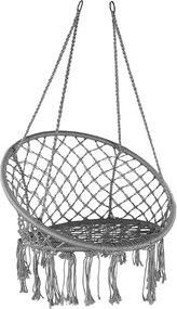 Szary wiszący fotel KOLUMBIA ze stojakiem