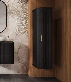 ELEGANCE Szafka wisząca słupek łazienkowy ryfle 31,5 x 35,5 x 139 cm czarny