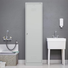 Metalowa szafa gospodarcza wąska Agnes 50x50x185 cm, szara