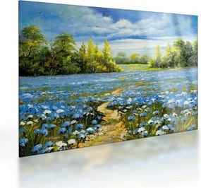 Obraz na szkle - Ścieżka w polu, obraz olejny (70x50 cm)