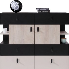 Komoda ISEO 110 cm do Salonu Sypialni 6 Szuflad Czarny