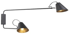 Inteligentna lampa ścienna czarna 2-punktowa regulowana w tym Wifi A60 - Lune Retro Oswietlenie wewnetrzne