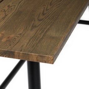 Stół do jadalni z litego drewna 180 x 90 cm, orzech