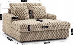 Fotel Wypoczynkowy Sofa KOBEL Brązowy Pluszowy Nowoczesny