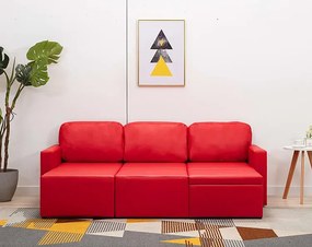 Rozkładana sofa modułowa czerwona - Odi 4Q