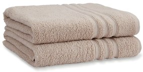Beżowe bawełniane ręczniki kąpielowe zestaw 2 szt. frotte 90x140 cm Zero Twist – Catherine Lansfield