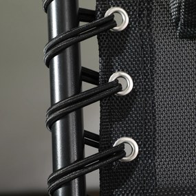 Outsunny Leżak składany, regulowane 5-pozycyjne oparcie, poduszka, wałek, do 120 kg, Stal, szary, 58 x 189 x 32,5 cm