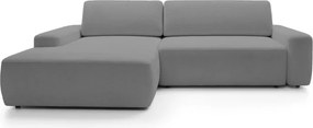 Narożnik BOULI Lewostronny z Elektryczną Regulacją wolnostojący tkanina Raven 10 Szary DOMO HOME