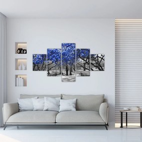 Obraz - Niebieskie drzewa, Central Park, New York (125x70 cm)